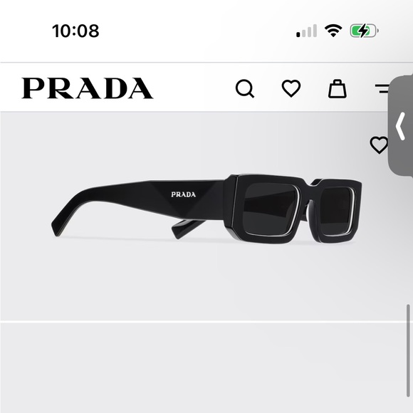 AUTHENTIC 💯 Prada symbole sunglasses Men or unisex black with white trim - Picture 3 of 17